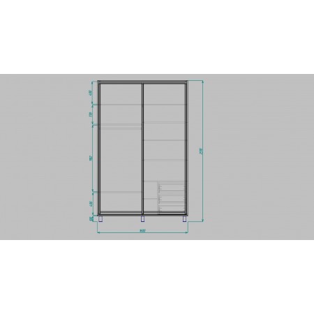 Шкаф купе с 2 зеркальными дверцами А-9